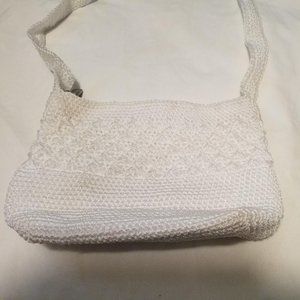 Worthington Small Sized Crochet / Knit White Purse